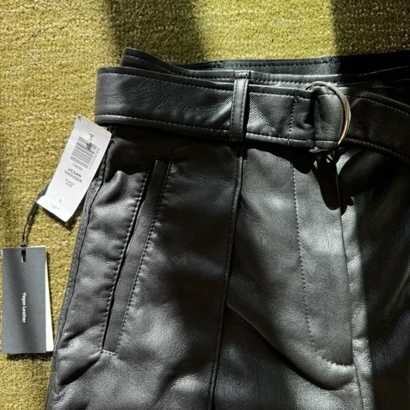 Babaton Black Cropped Leather Pants - Picture 5 of 5